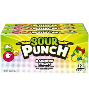 SOUR PUNCH STRAWS RAINBOW 24CT