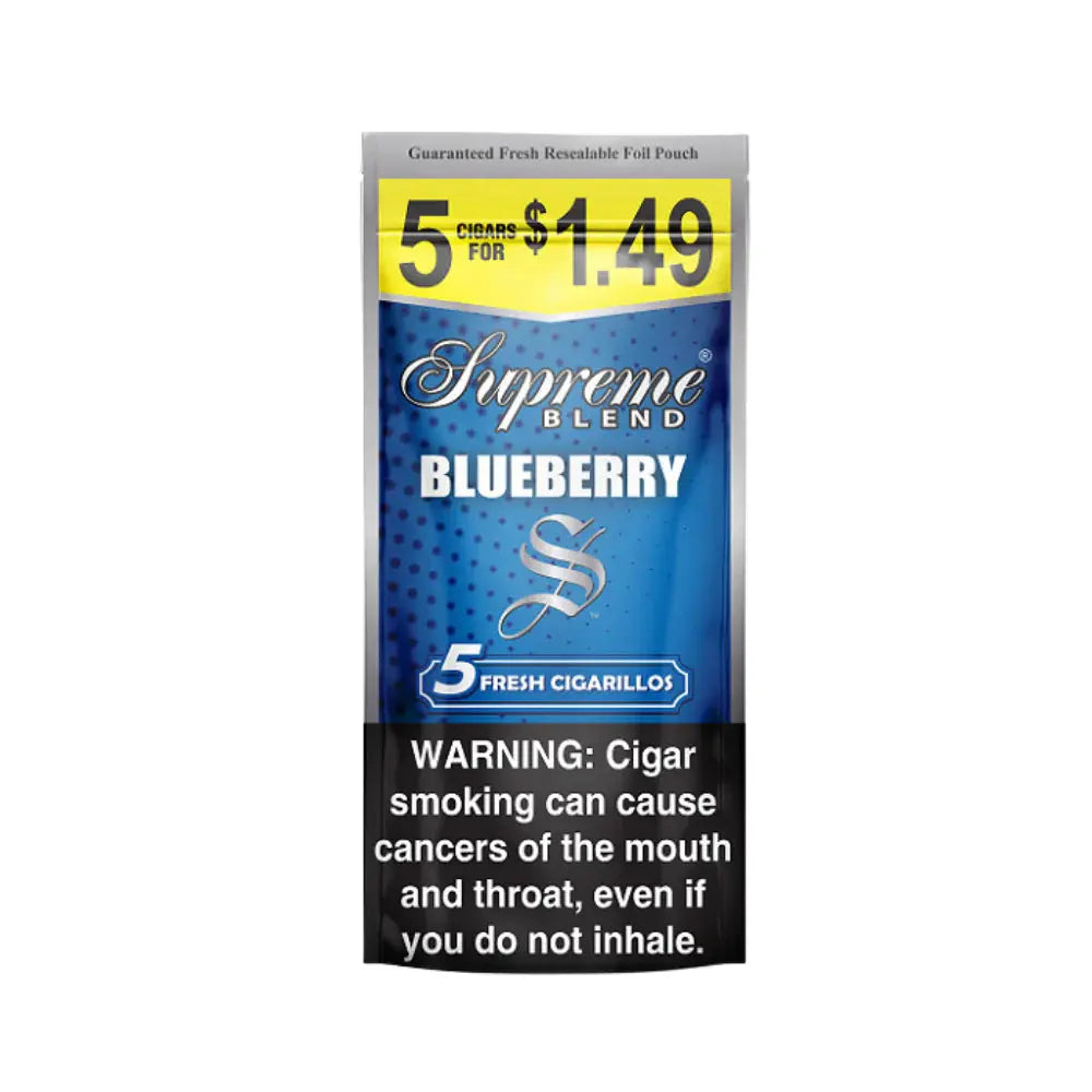 SUPREME CIGARILLO 5/$1.49 BLUEBERRY 15/5 PK