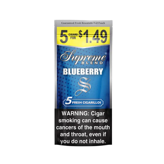 SUPREME CIGARILLO 5/$1.49 BLUEBERRY 15/5 PK