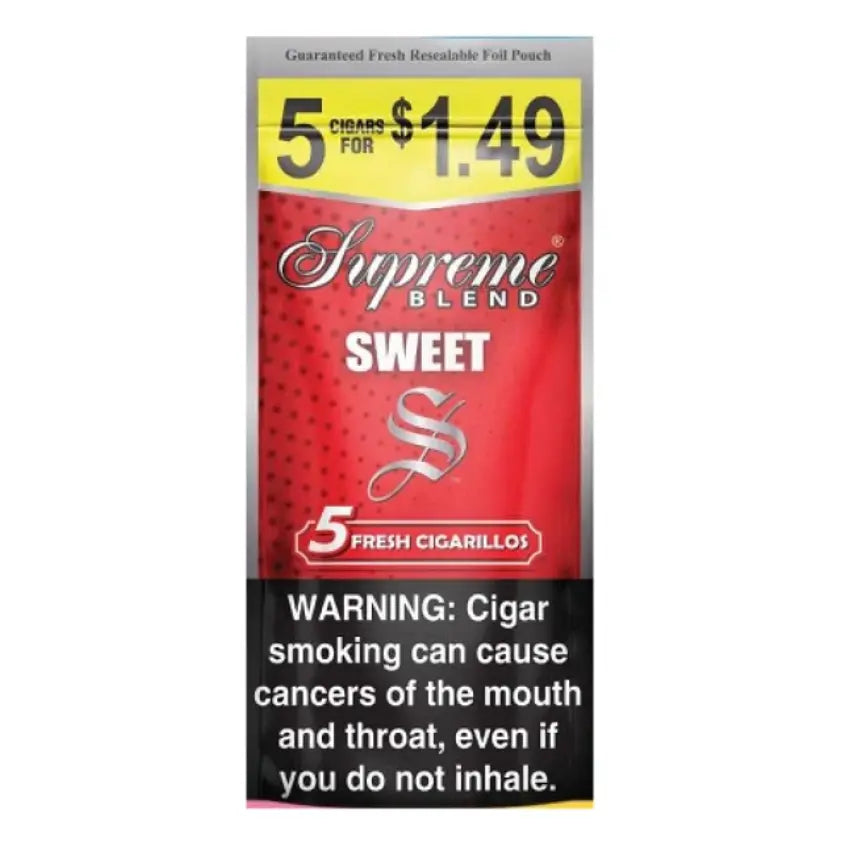 SUPREME CIGARILLO 5/$1.49 SWEET 15/5 PK