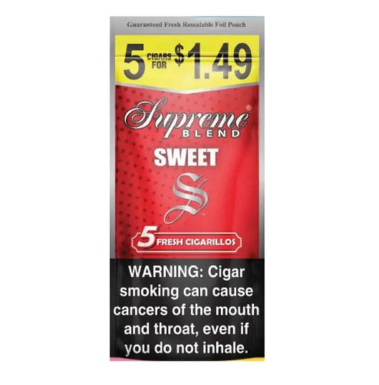 SUPREME CIGARILLO 5/$1.49 SWEET 15/5 PK