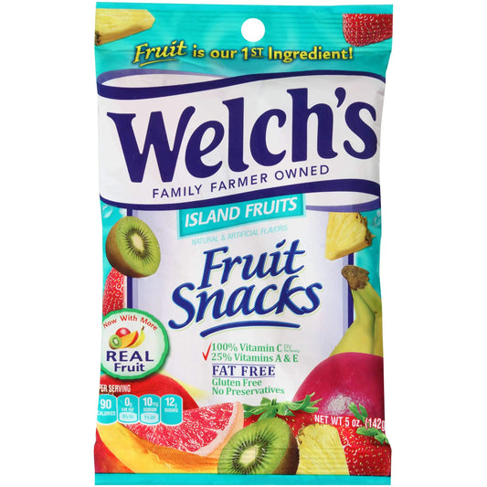 WELCHS FRUIT SNACKS ISLAND FRUIT 5OZ/12CT