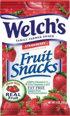 WELCHS FRUIT SNACKS STRAWBERRY 5OZ/12CT