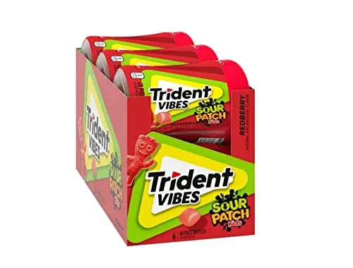 TRIDENT VIBES SOUR PATCH KIDS REDBERRY 6CT