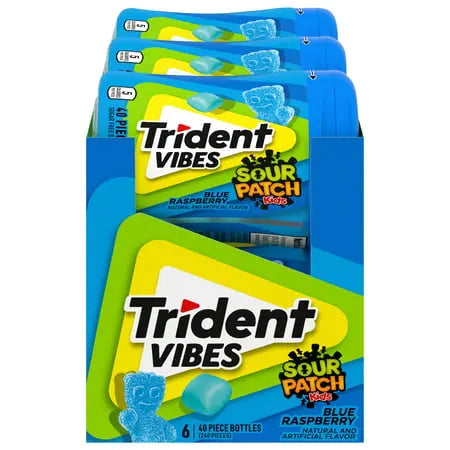 TRIDENT VIBES SOUR PATCH KIDS BLUE RASPBERRY 6CT