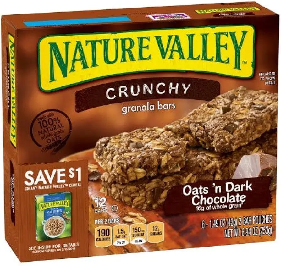 NATURE VALLEY OATS N DARK CHOC 18CT