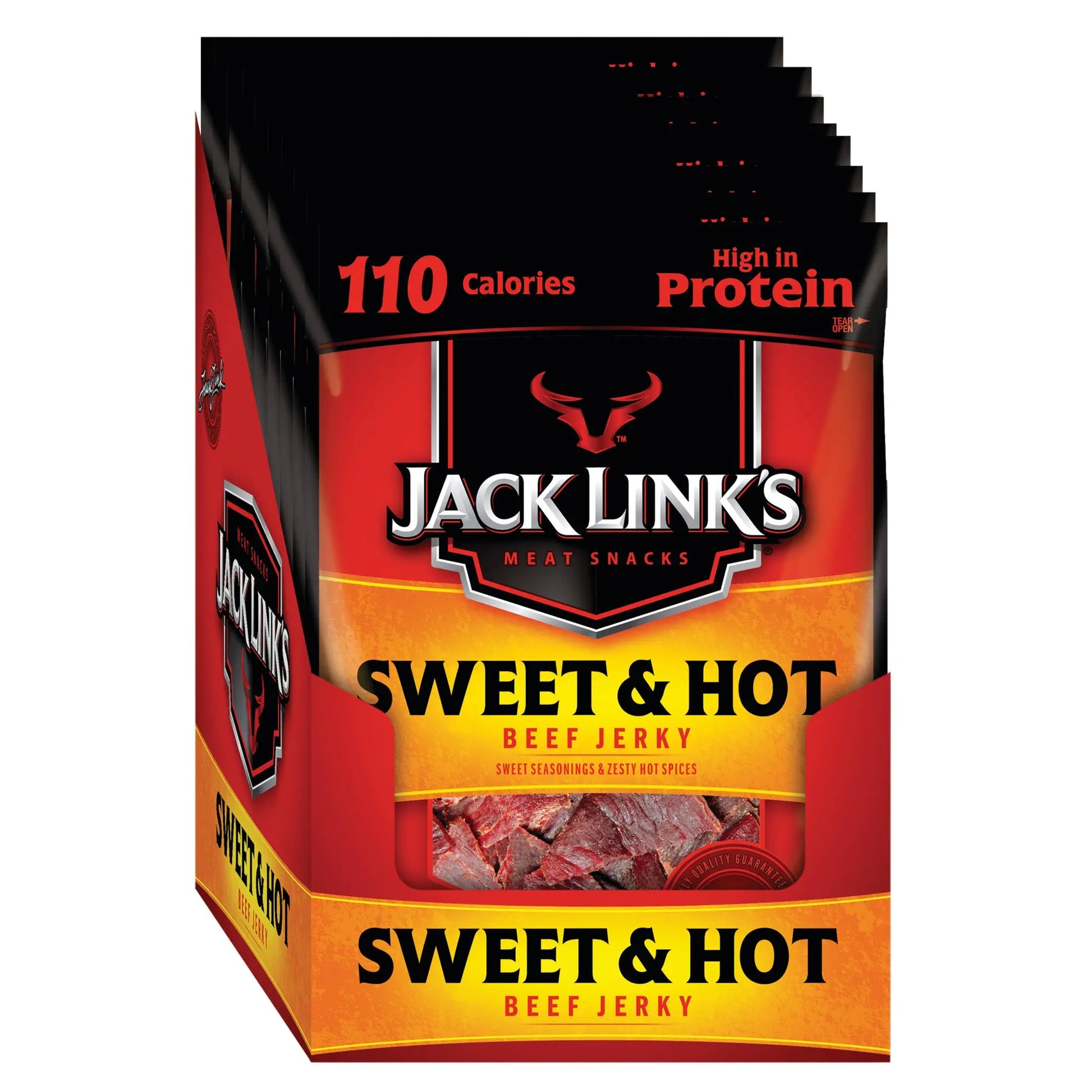 JK BEEF JERKY SWEET & HOT BAGS 10/1.5 OZ