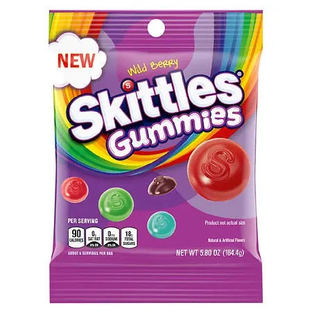 PEG SKITTLES GUMMIES WILDBERRY 6/5.8 OZ