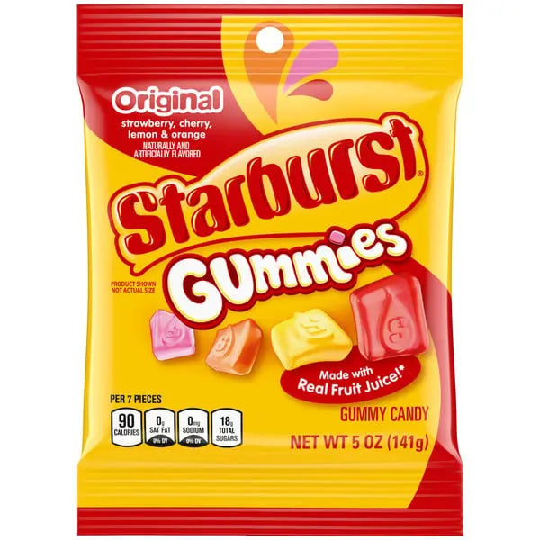 PEG STARBURST GUMMIES ORIG 6/5 OZ