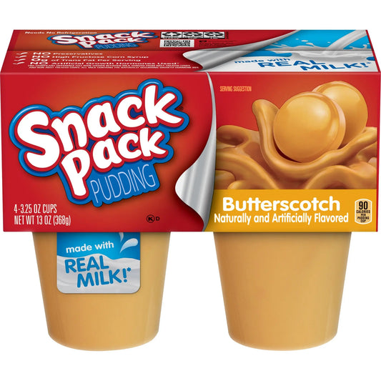 SNACK PACK PDG BUTTERSCOTH 4PK 6/3.25 OZ