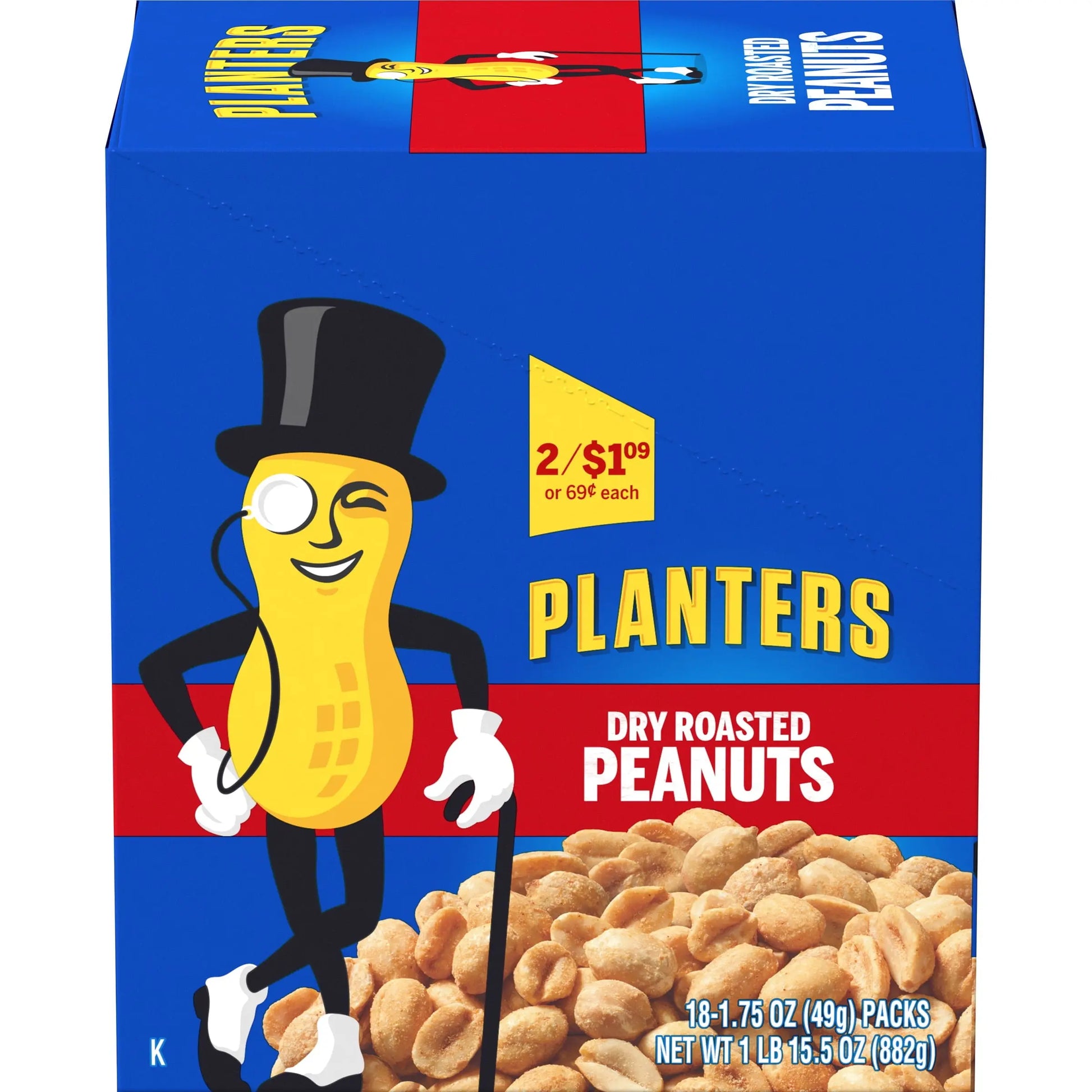 PLANTERS PEANUTS DRY ROASTED 18CT