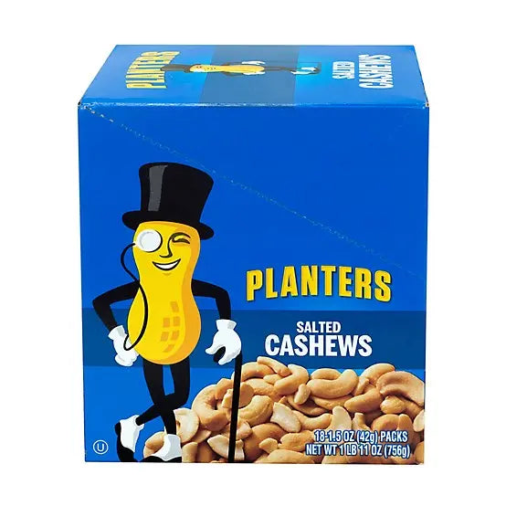 PLANTERS SALTED CASHEWS 18CT