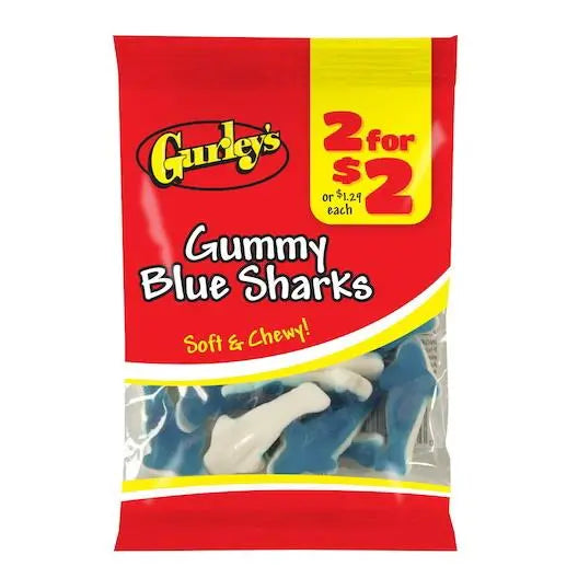 GURLEY'S 2/$2 -12CT Gummy Blue Sharks