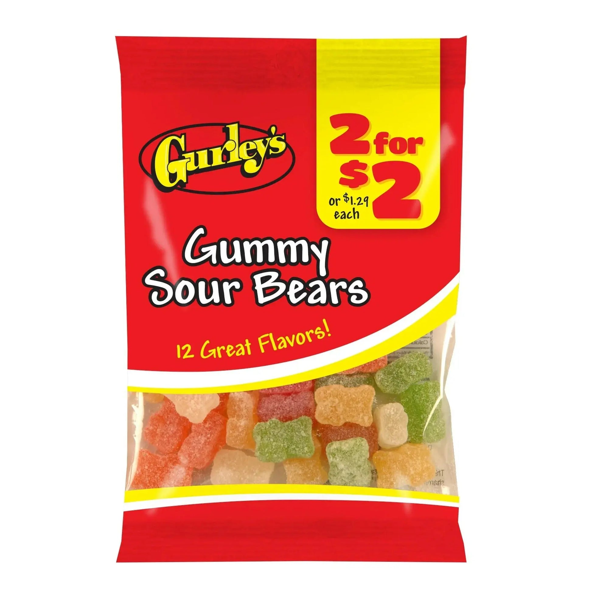 GURLEY'S 2/$2 -12CT Gummy Sour Bears