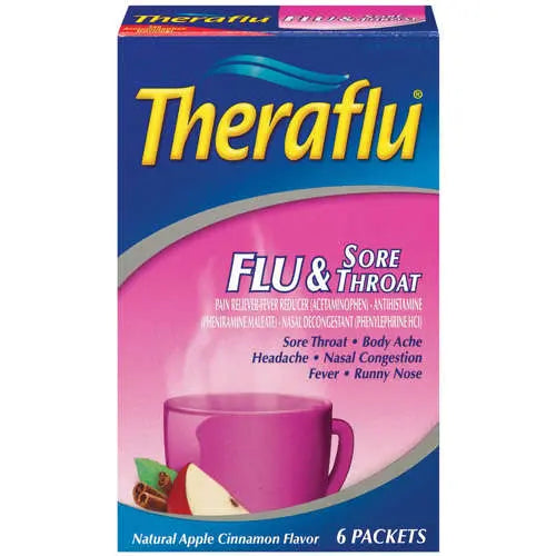 THERA FLU FLU & SORE THROAT 6 CT (PURPLE)