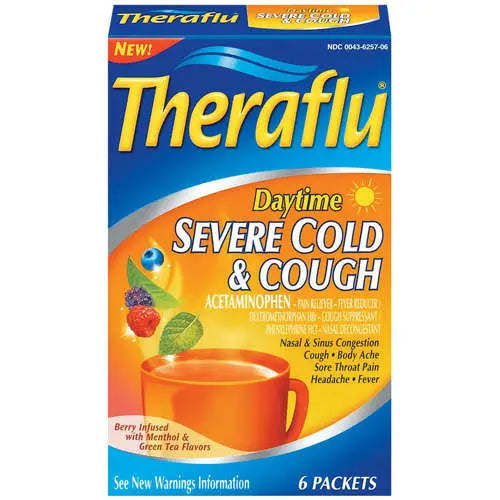 THERA FLU SEVERE COLD/COUGH BERRY BURST 6CT