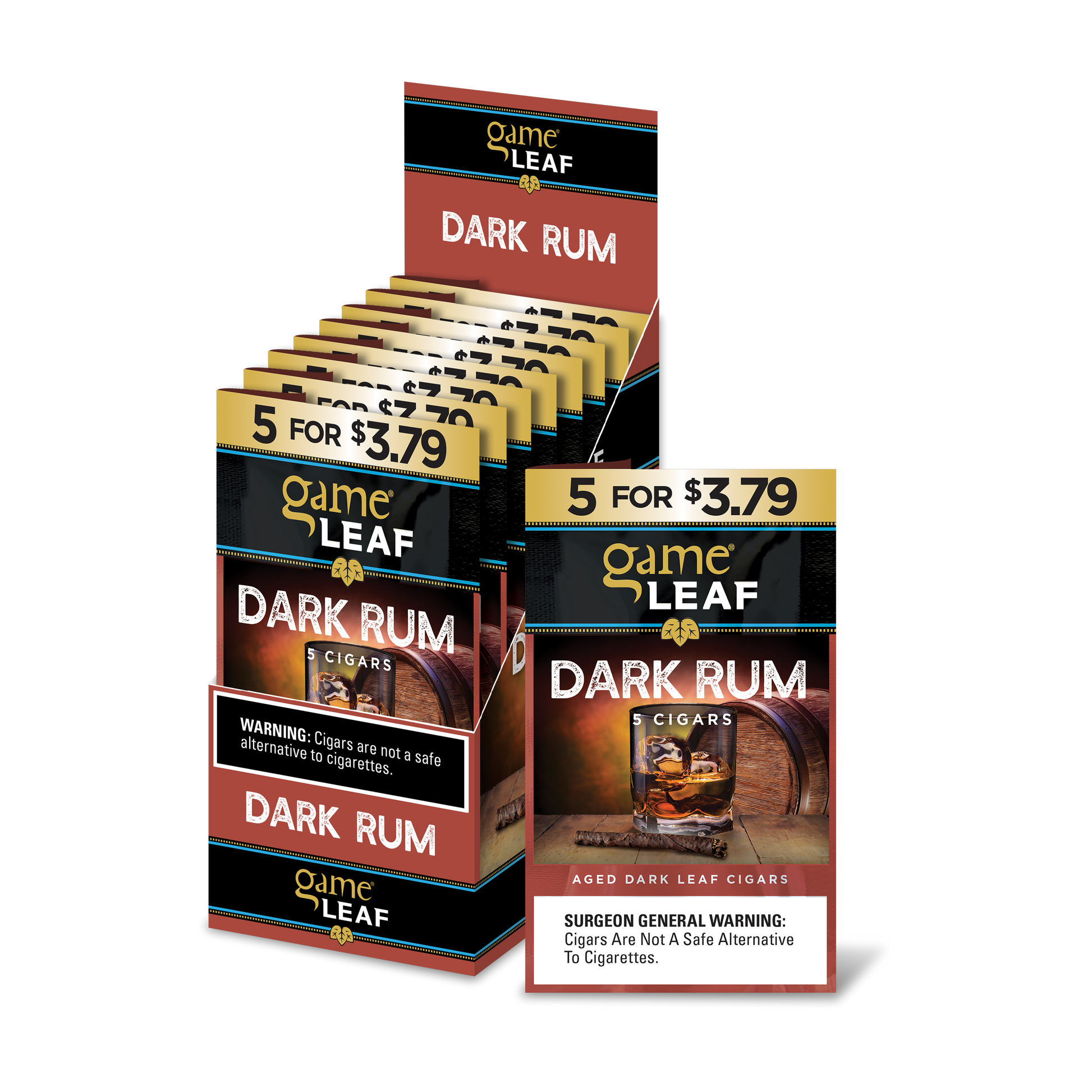 GAME LEAF 8- 5/$3.79 DARK RUM