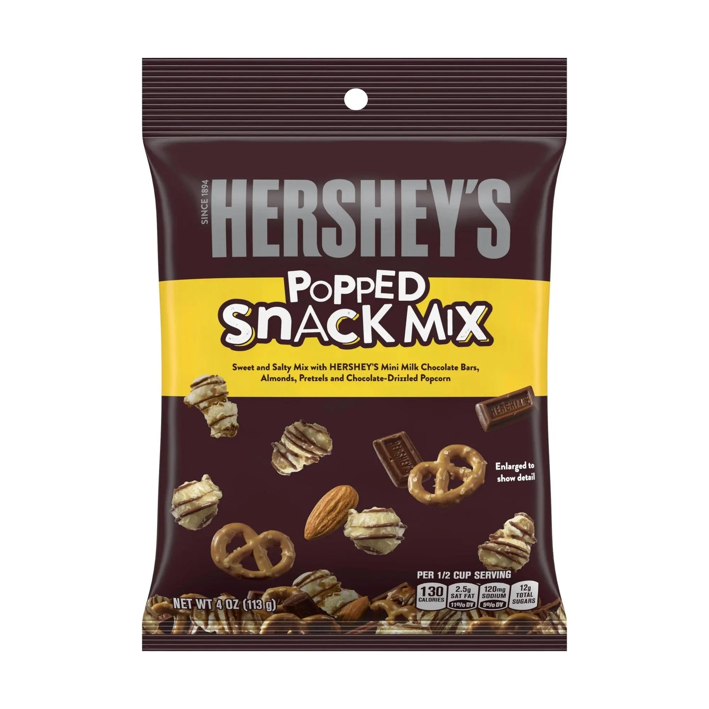 PEG HERSHEY'S POPPED SNACK MIX 6/4OZ