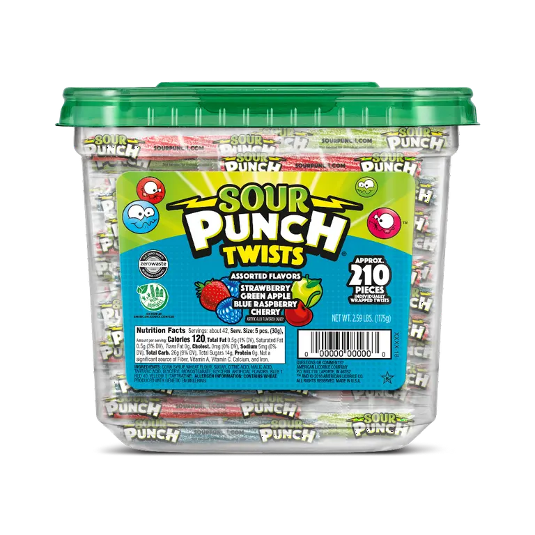 SOUR PUNCH JAR TWISTS 210CT