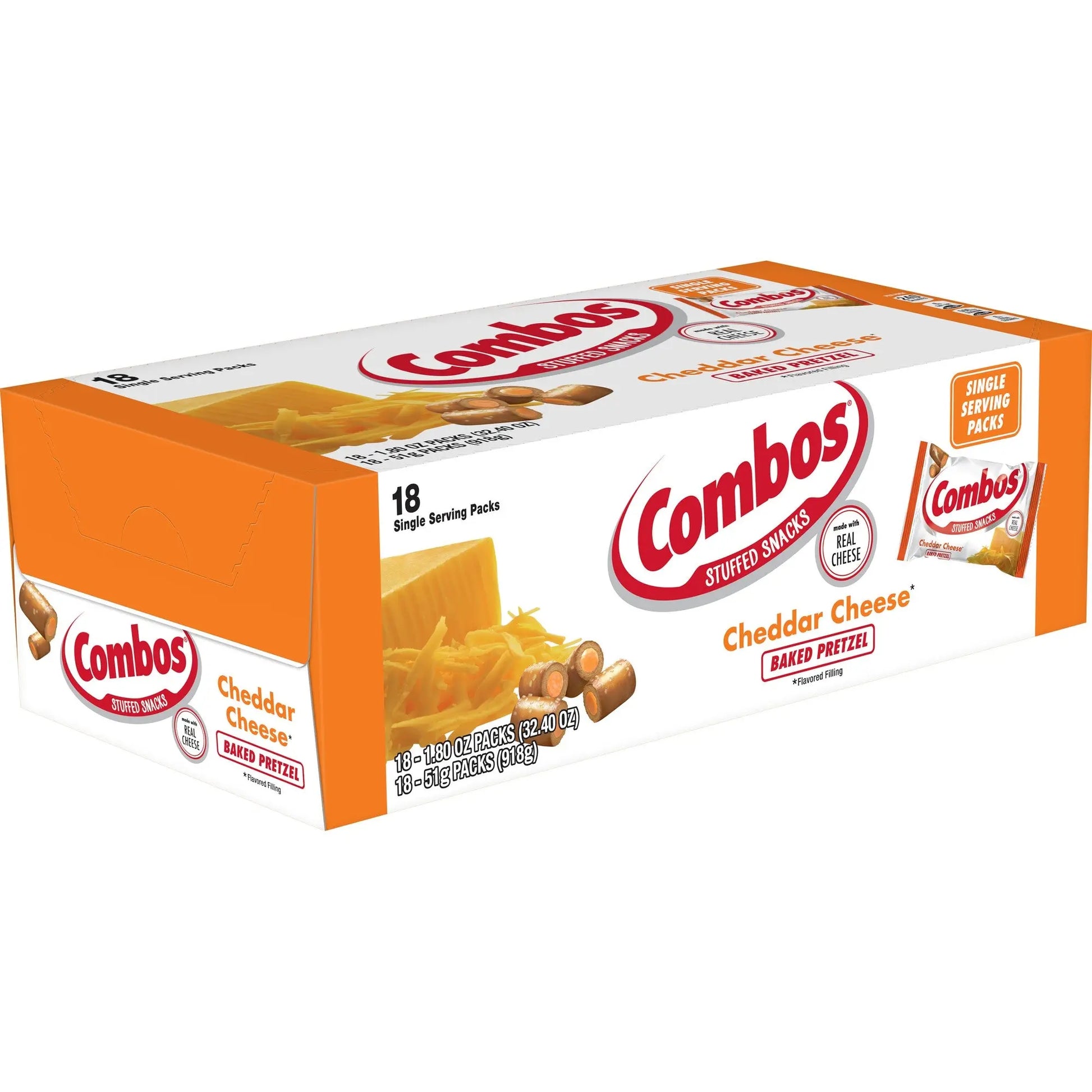COMBOS SM CHEDDER CHEESE PRETZEL 18CT