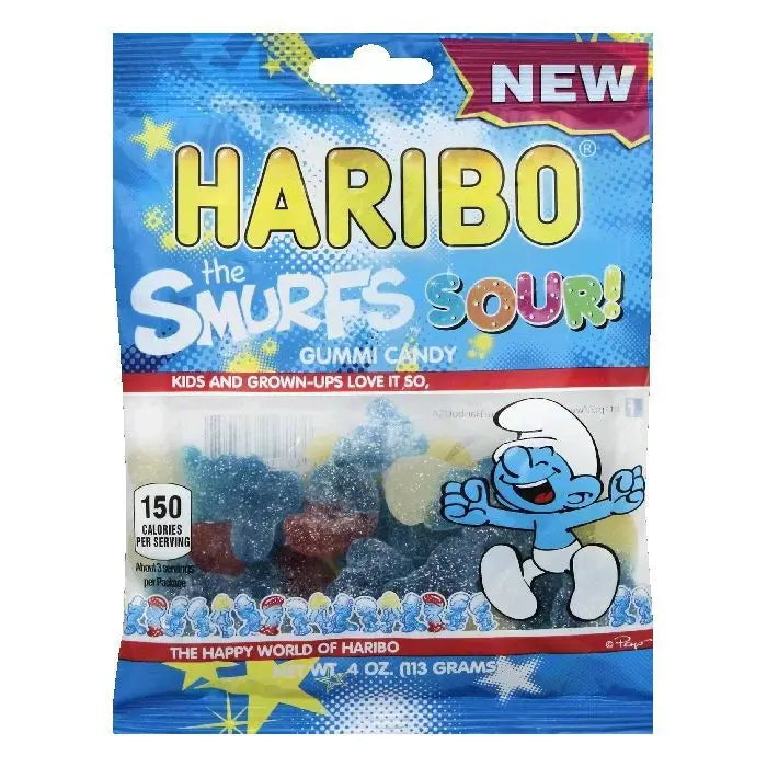 PEG HARIBO SOUR SMURFS 5 OZ