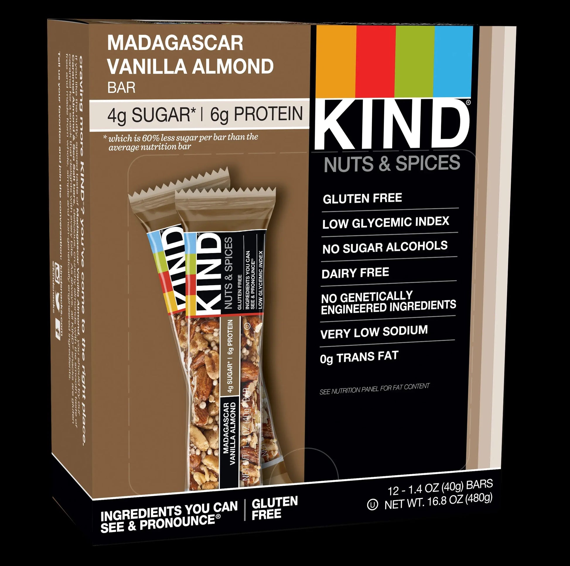 KIND MADAGASCAR VANILLA ALMOND 12CT