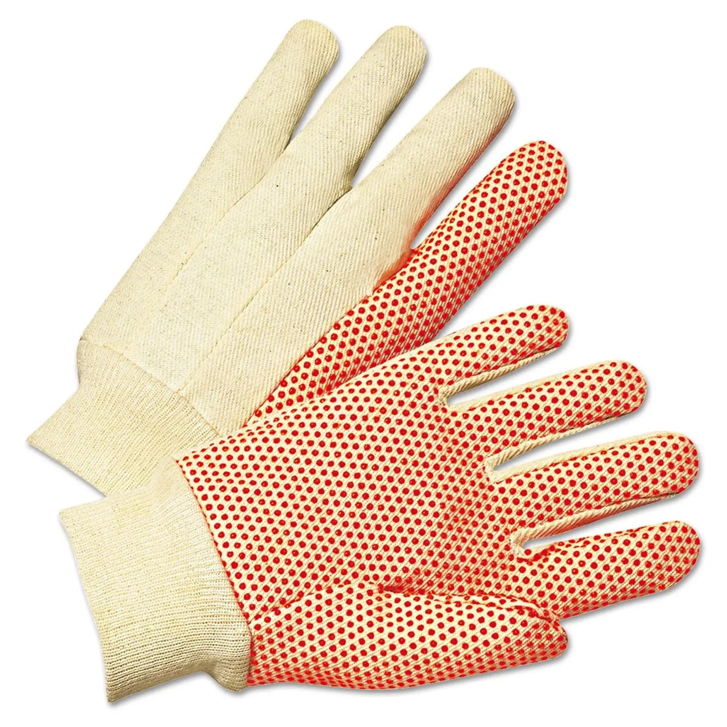 GLOVES DOTTED CANVAS W/ORANGE 12CT