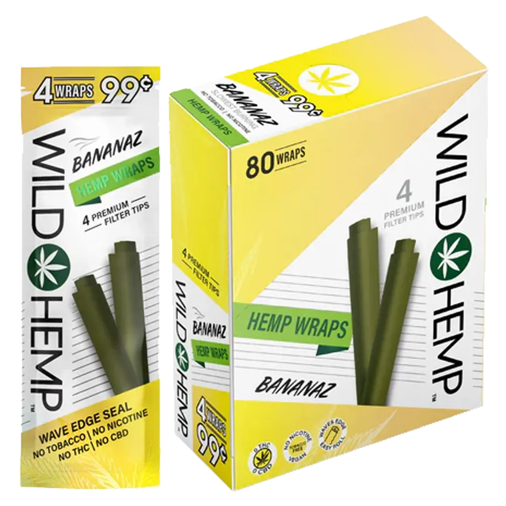 WILD HEMP WRAPS 4 FOR 99 BANANAZ 80CT