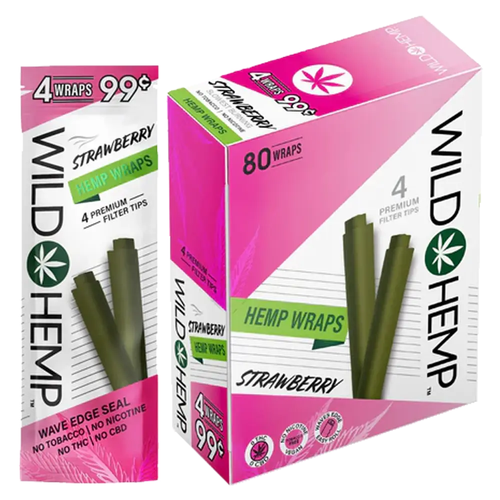 WILD HEMP WRAPS 4 FOR 99 STRAWBERRY 80CT