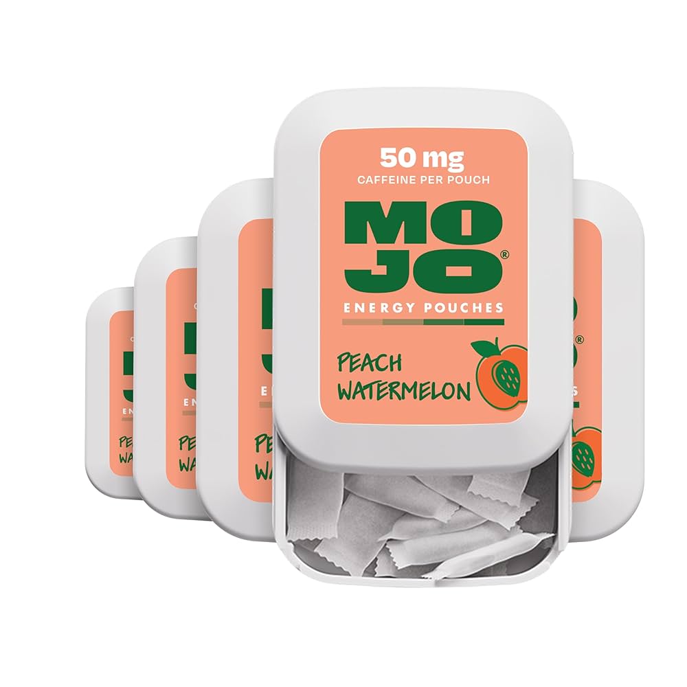 MOJO 50mg PP4.99 Peach Watermelon Energy Pouches