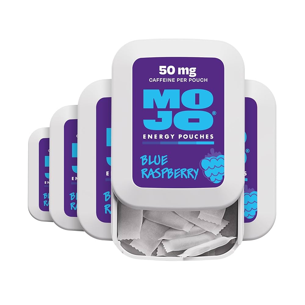 MOJO 50mg PP4.99 Blue Raspberry Energy Pouches