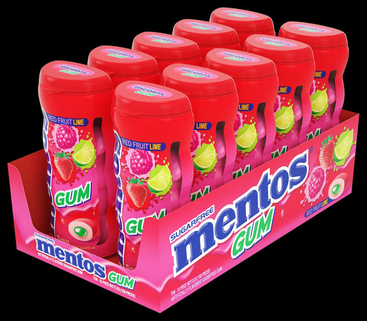 MENTOS GUM RED FRUIT LIME 10CT