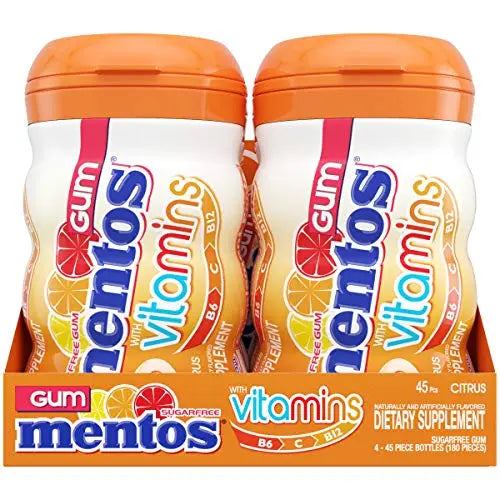 MENTOS GUM CUP CITRUS SUGAR FREE 4 CT