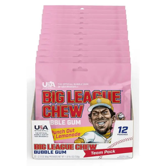 BIG LEAGUE CHEW PINK LEMONADE 12CT