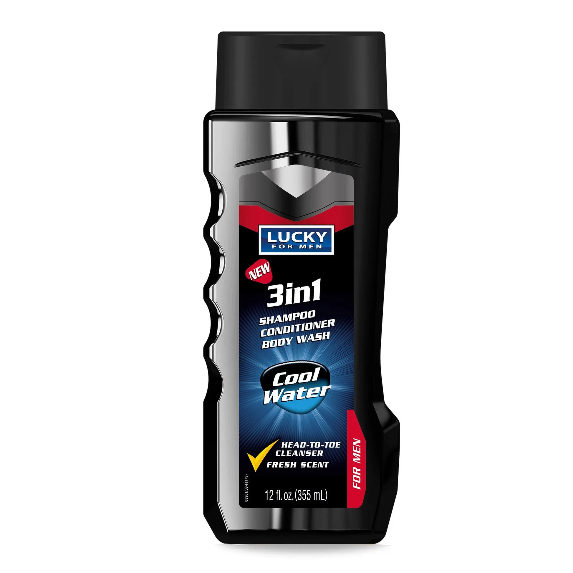 LUCKY MENS 2IN1 SHAMPOO/BDYWASH 12OZ/6CT