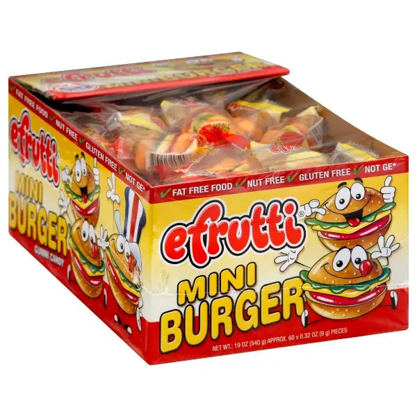 E-FRUTTI GUMMI MINI BURGER 60 CT