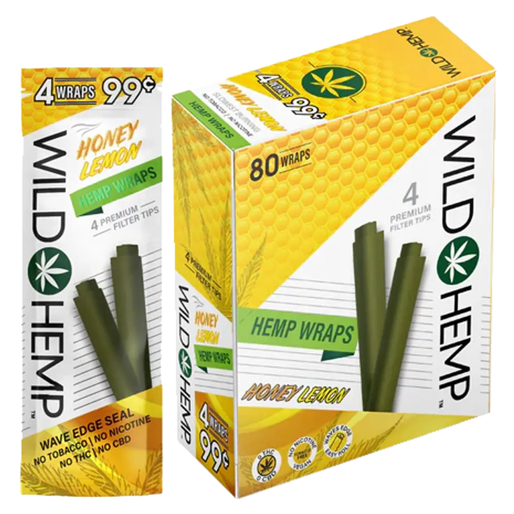 WILD HEMP WRAPS 4 FOR 99 HONEY LEMON 80CT