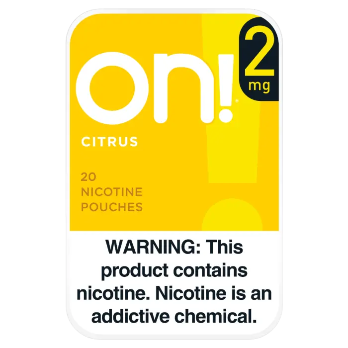 ON! CITRUS 2MG NICOTINE POUCHES 5CT