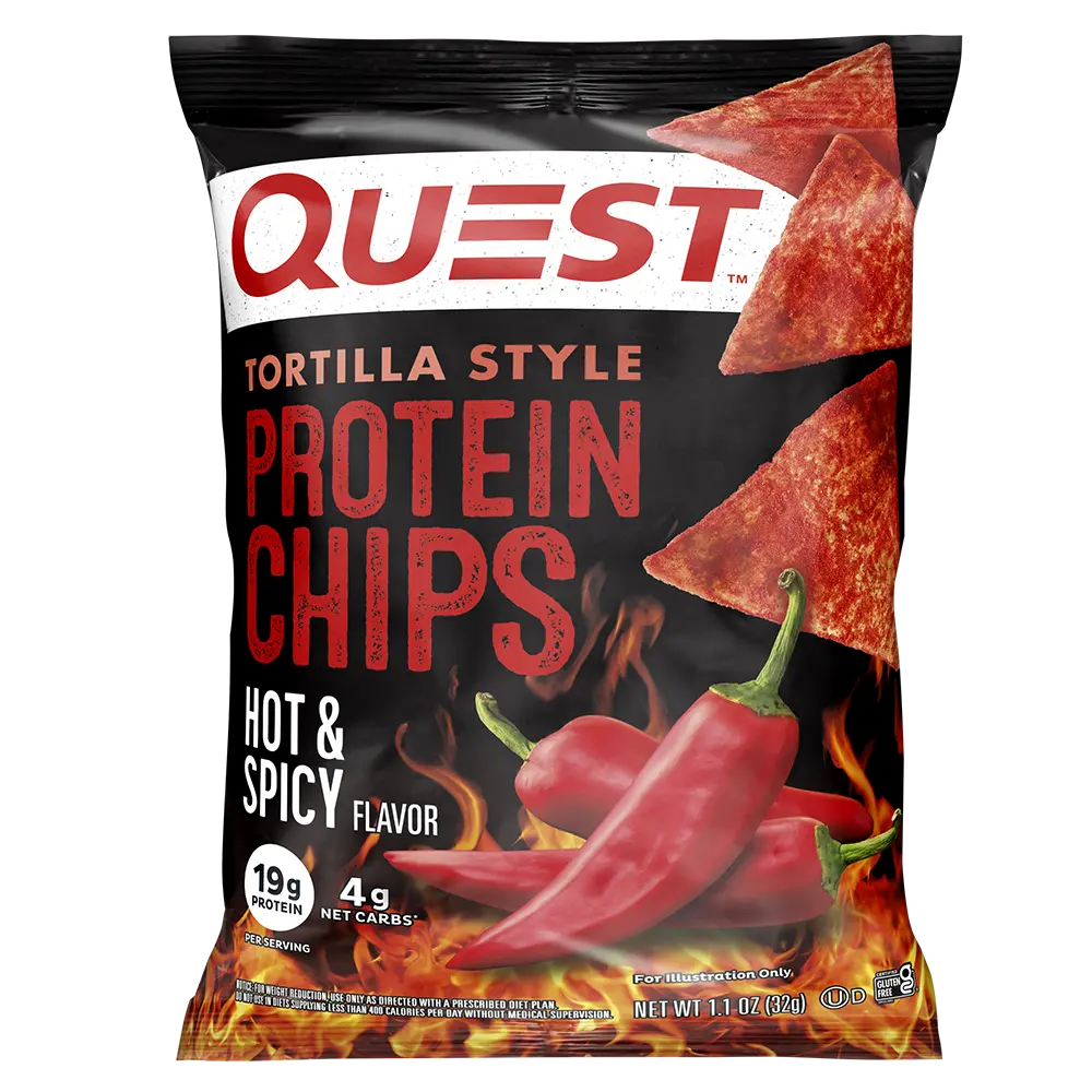 QUEST PROTEIN CHIPS HOT & SPICY 8CT