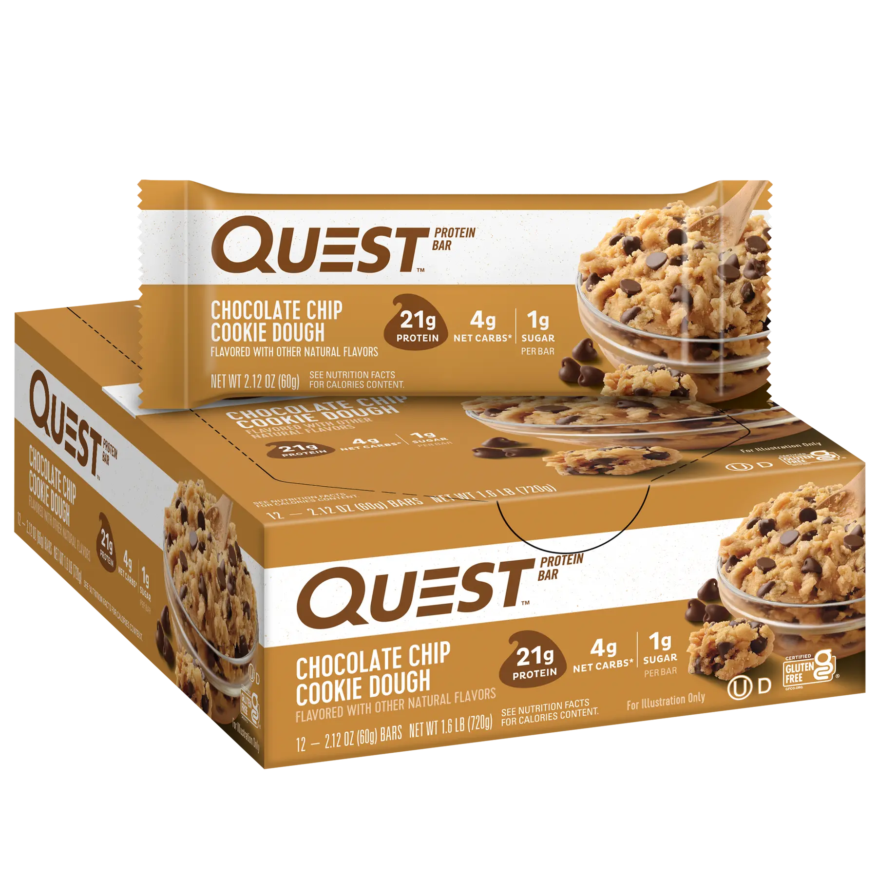 QUEST BAR CHOC CHIP COOKIE DOUGH 12CT