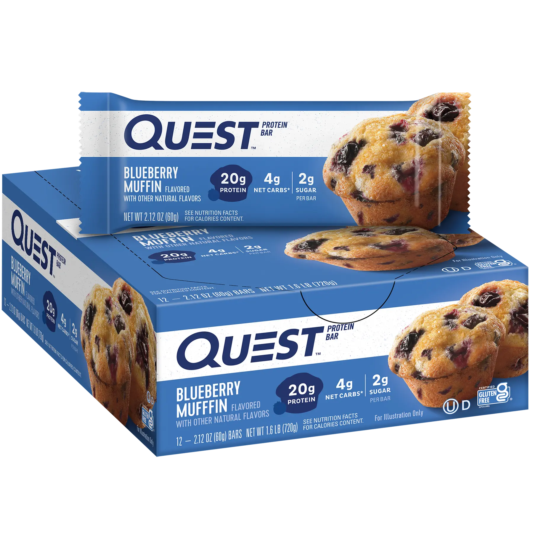 QUEST BAR BLUEBERRY MUFFIN 12 CT