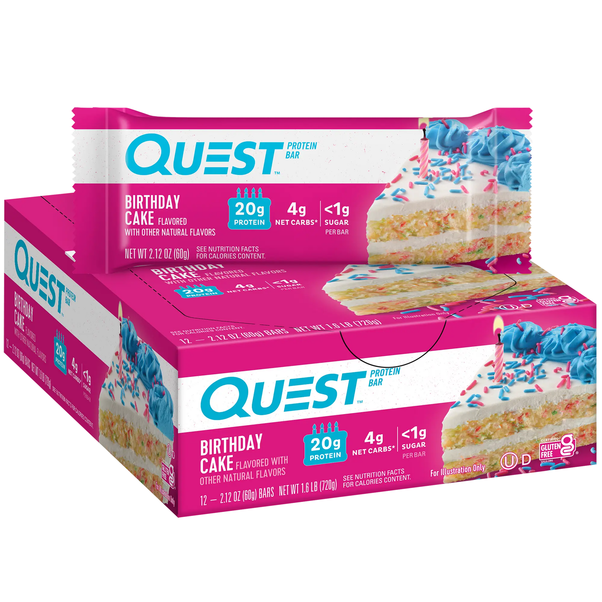 QUEST BAR BIRTHDAY CAKE 12CT
