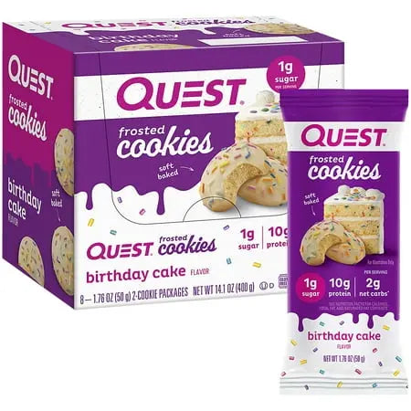 QUEST FRSTD COOKIE BIRTHDAY CAKE 8CT
