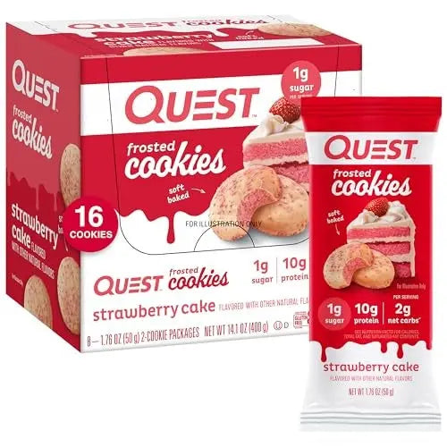 QUEST FRSTD COOKIE STRAWBERRY CAKE 8CT