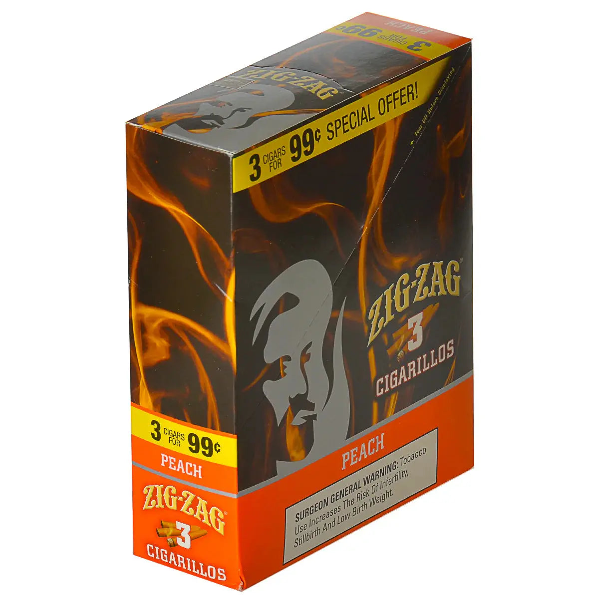 ZIG ZAG CIGARILLO 3/99C PEACH 15/3 CT