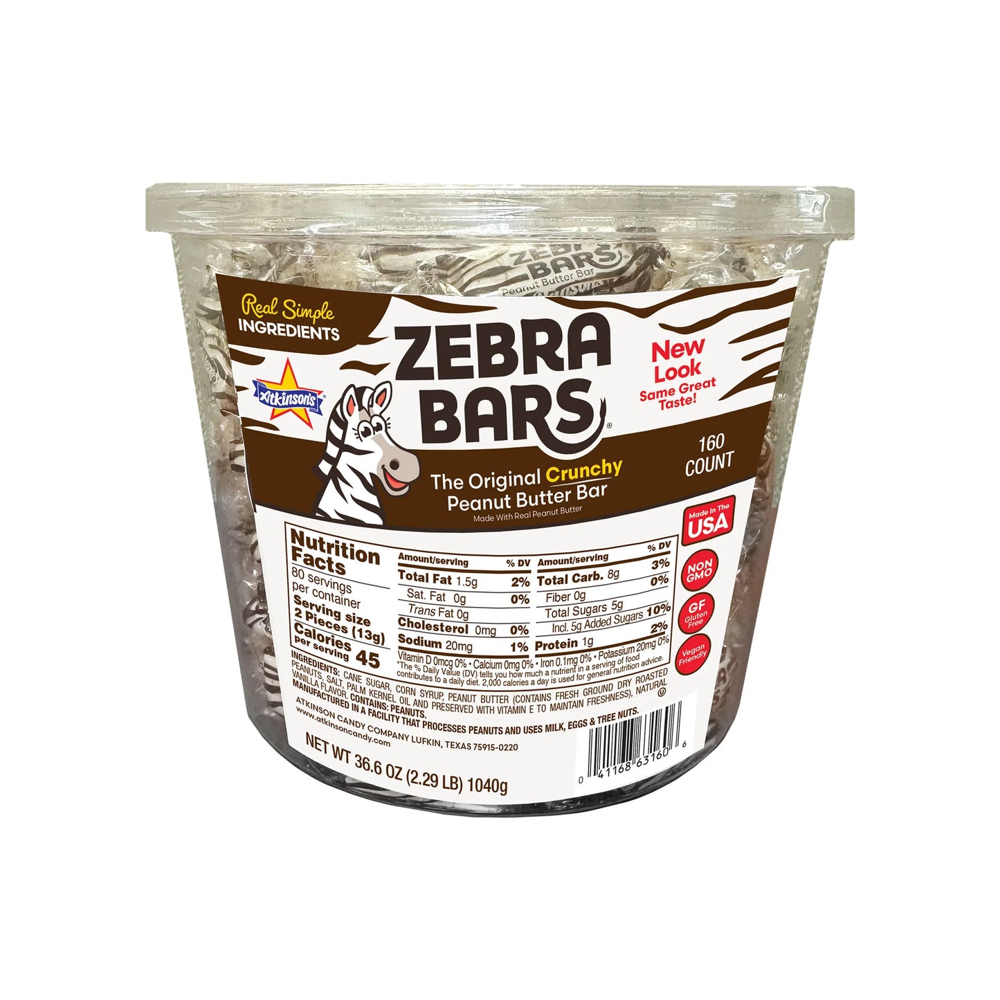 ZEBRA CRUNCHY PB JAR 160CT