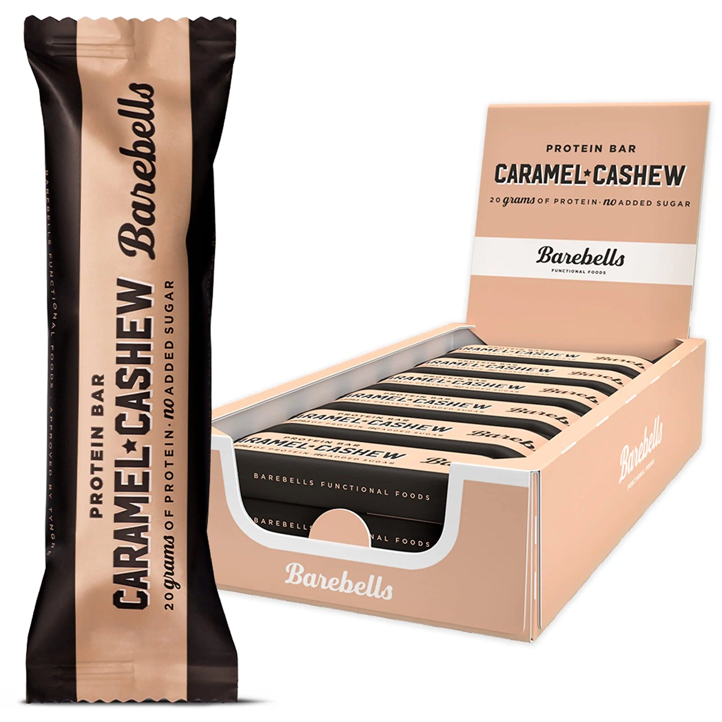 BAREBELLS PROTEIN BAR CARAMEL CASHEW 12CT
