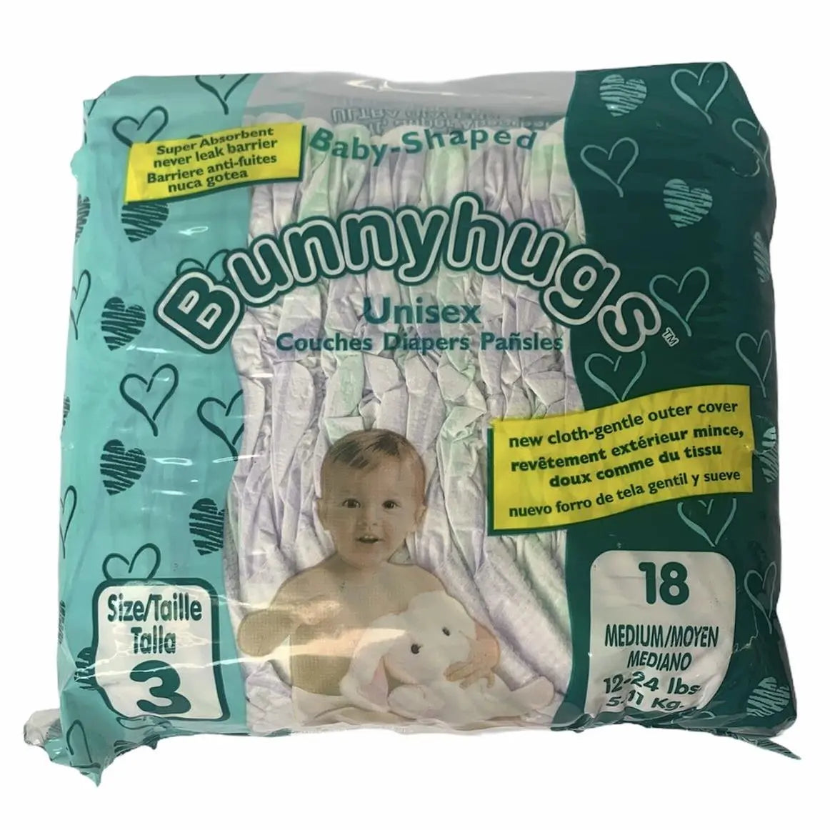 BUNNY HUGS DIAPERS MED