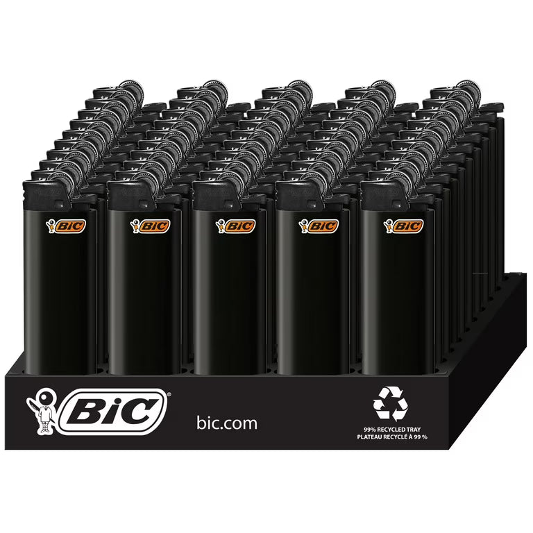 BIC LIGHTERS W/BLACK HOOD 50 CT