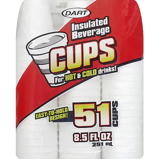 FOAM CUPS DART 8.5 OZ